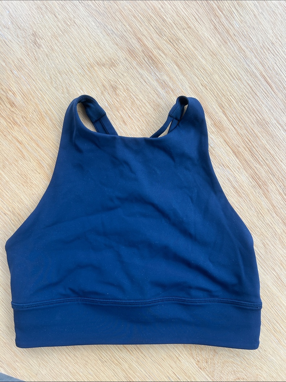 LULULEMON Energy High-Neck Longline Tough Bra — Navy, Size 6